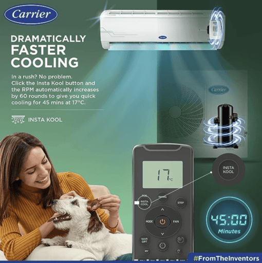Carrier 2 Ton 5 Star Inverter Split AC (Copper,ESTER Dxi, 6-in-1 Flexicool Inverter, 2022 Model,R32,White) - Image 2